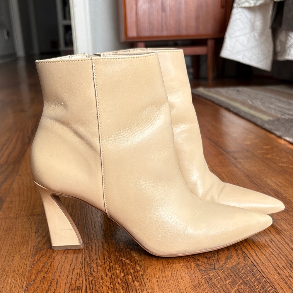 Vince Camuto Cream Ankle Booties